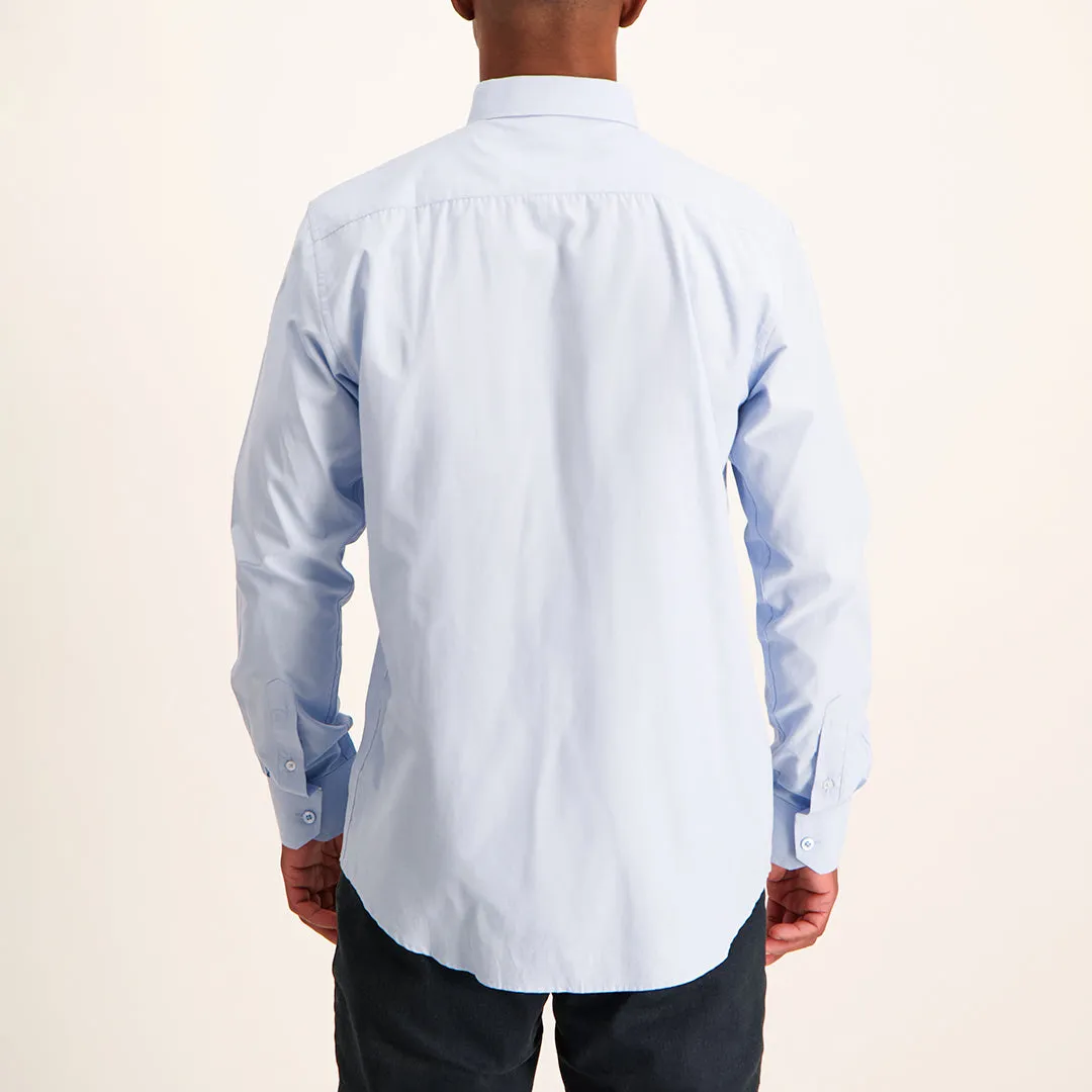 MENS ZAFF POWDER BLUE L/S SLIMFIT CORE SHIRT