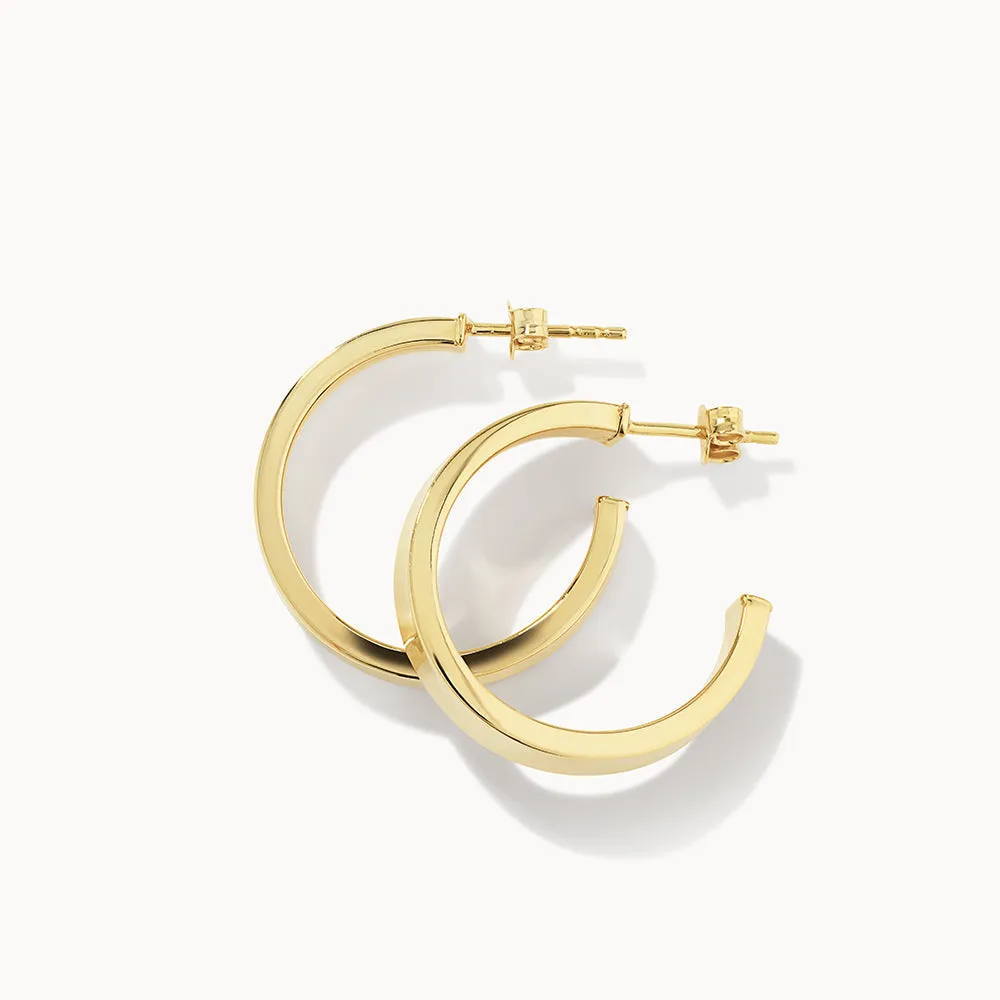 Midi Flat Hoop Earrings in  Gold