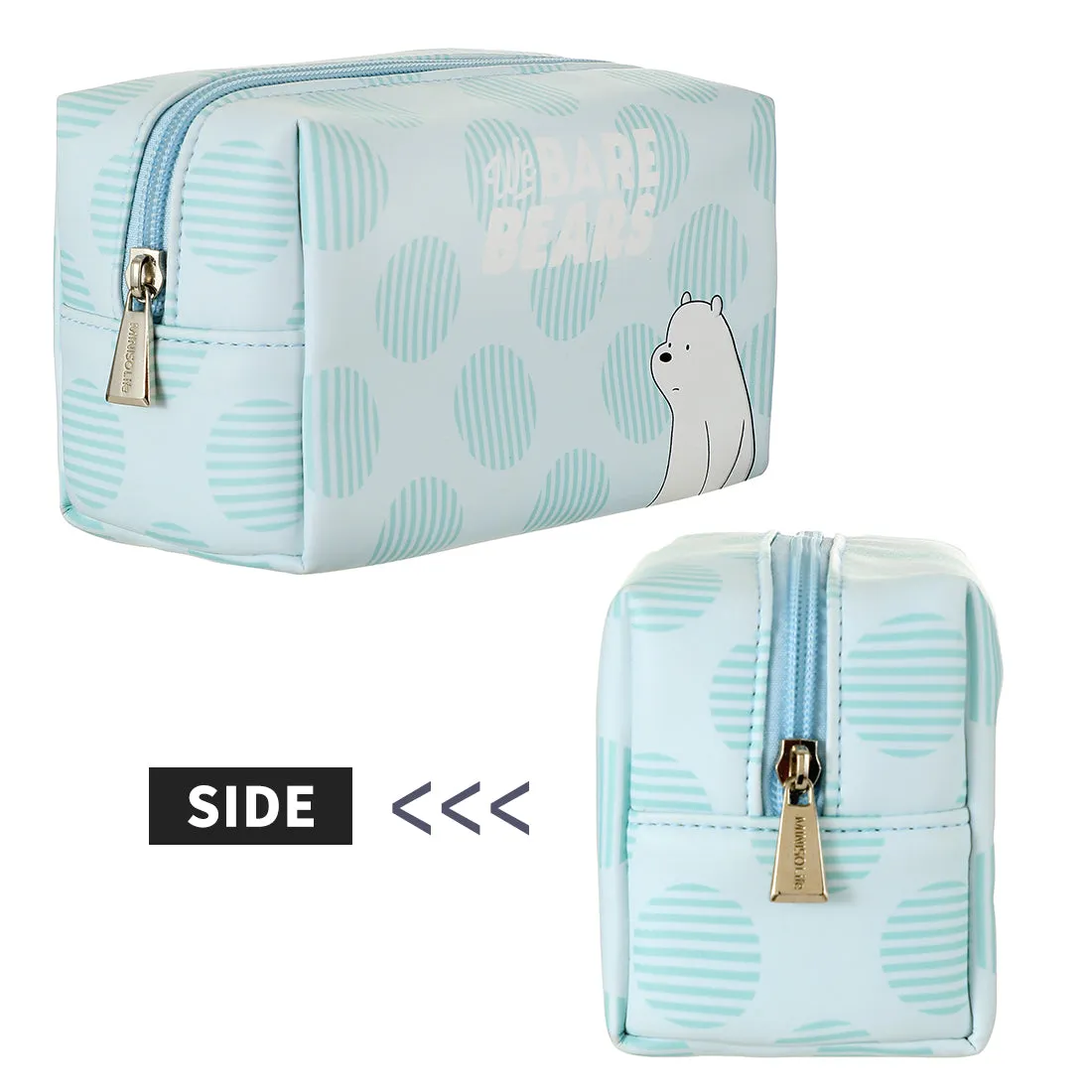 MINISO x We Bare Bears - Cute Rectangle Waterproof Makeup Bag, Mix Pattern