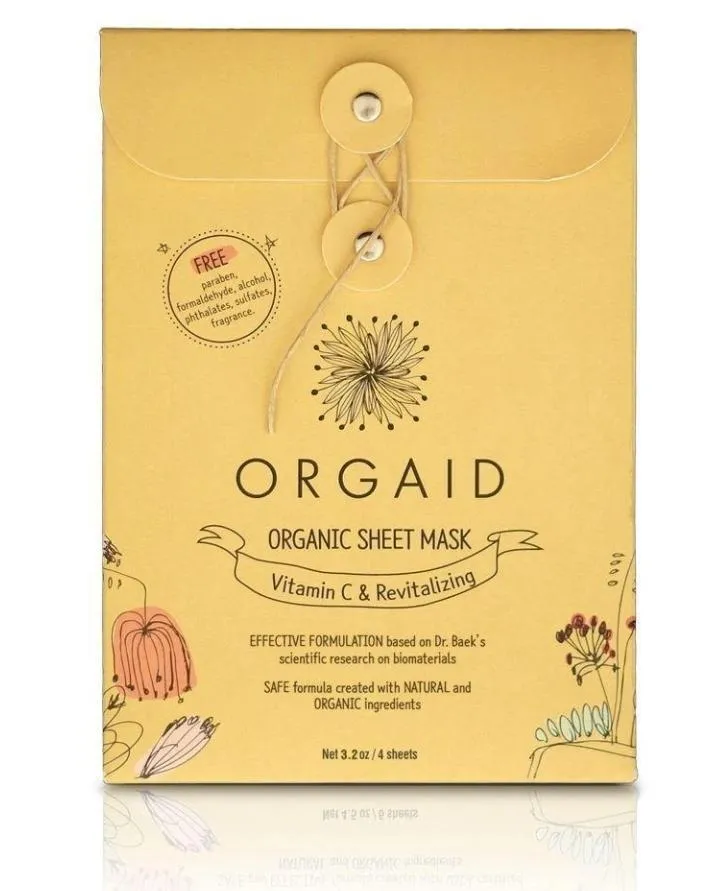 Organic Sheet Mask (four pack) | Vitamin C and Revitalizing