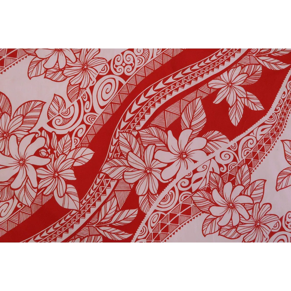 Out of Stock Polynesian Tribal Flower 100% Cotton Fabric-Red C033R