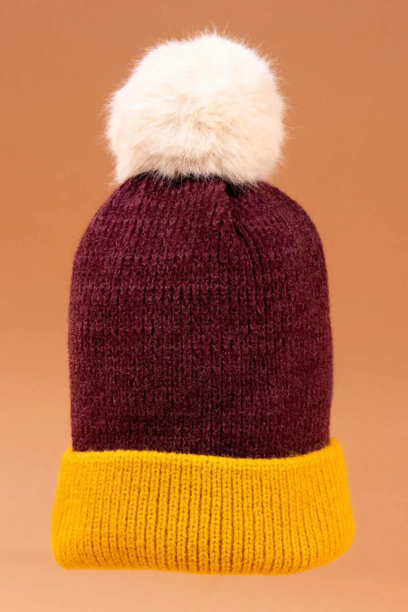 Powder Design Bonnie Bobble Hat (Damson)