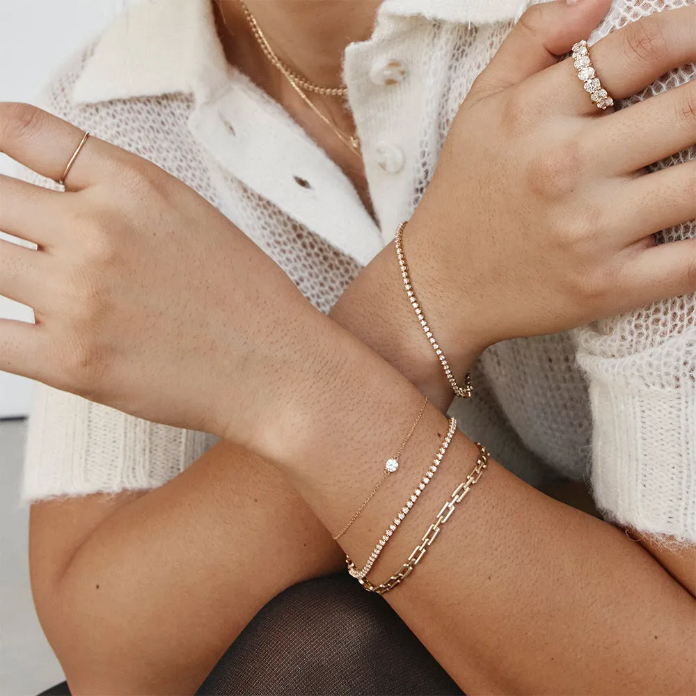 Rectangle Link Chain Bracelet in 10k Gold