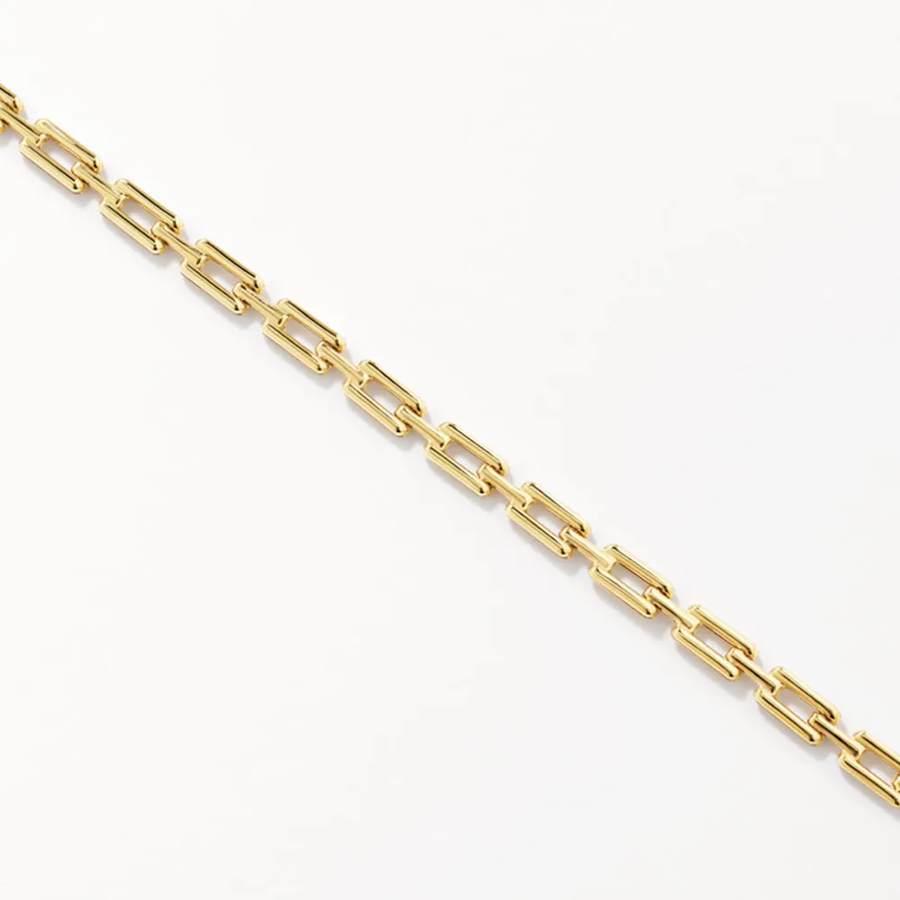 Rectangle Link Chain Bracelet in 10k Gold