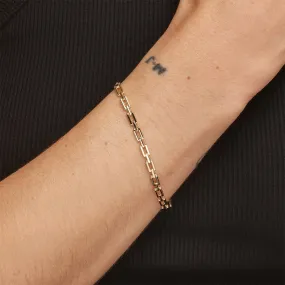 Rectangle Link Chain Bracelet in 10k Gold