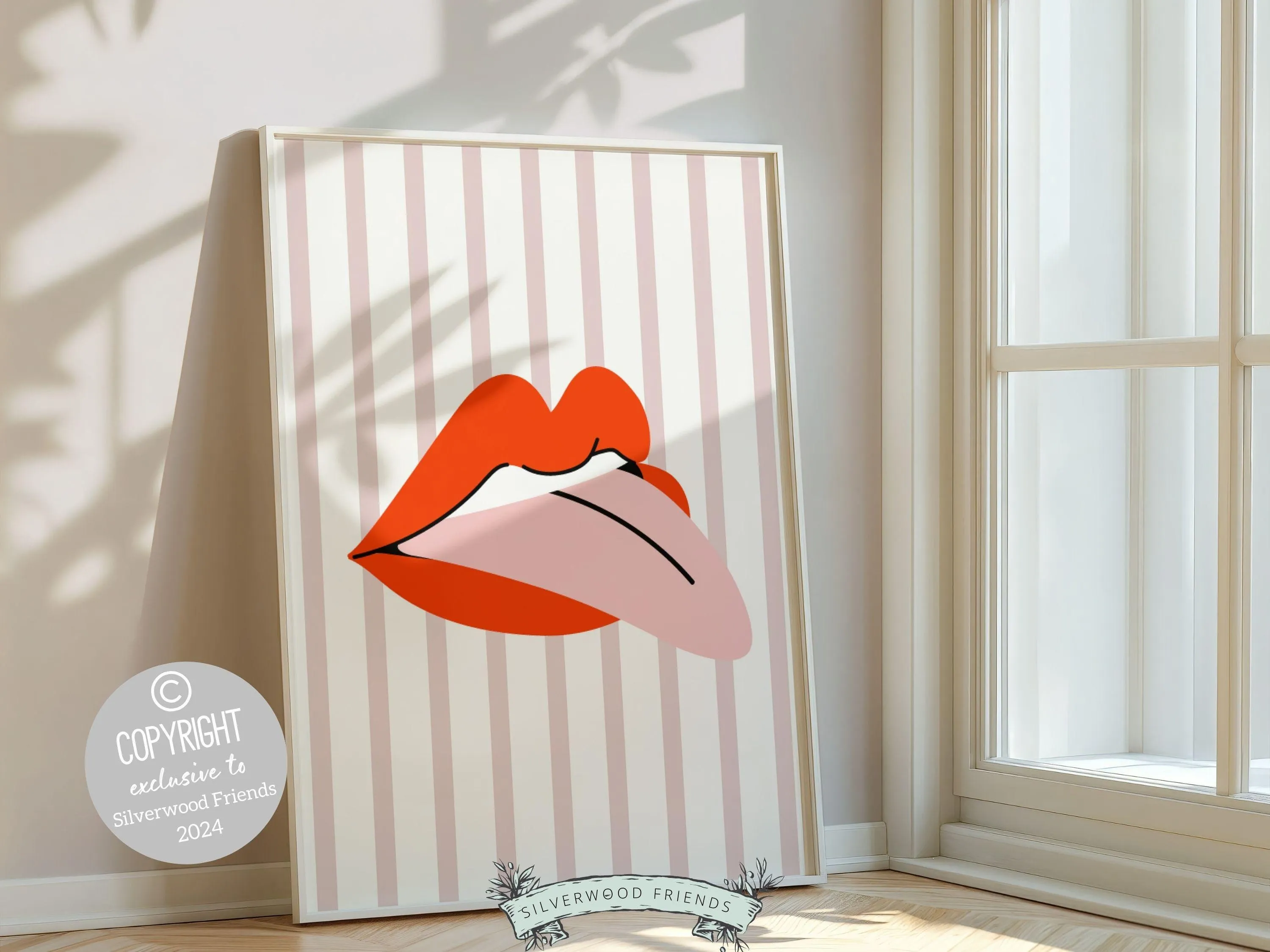 Red Lipstick Lips Print - 003