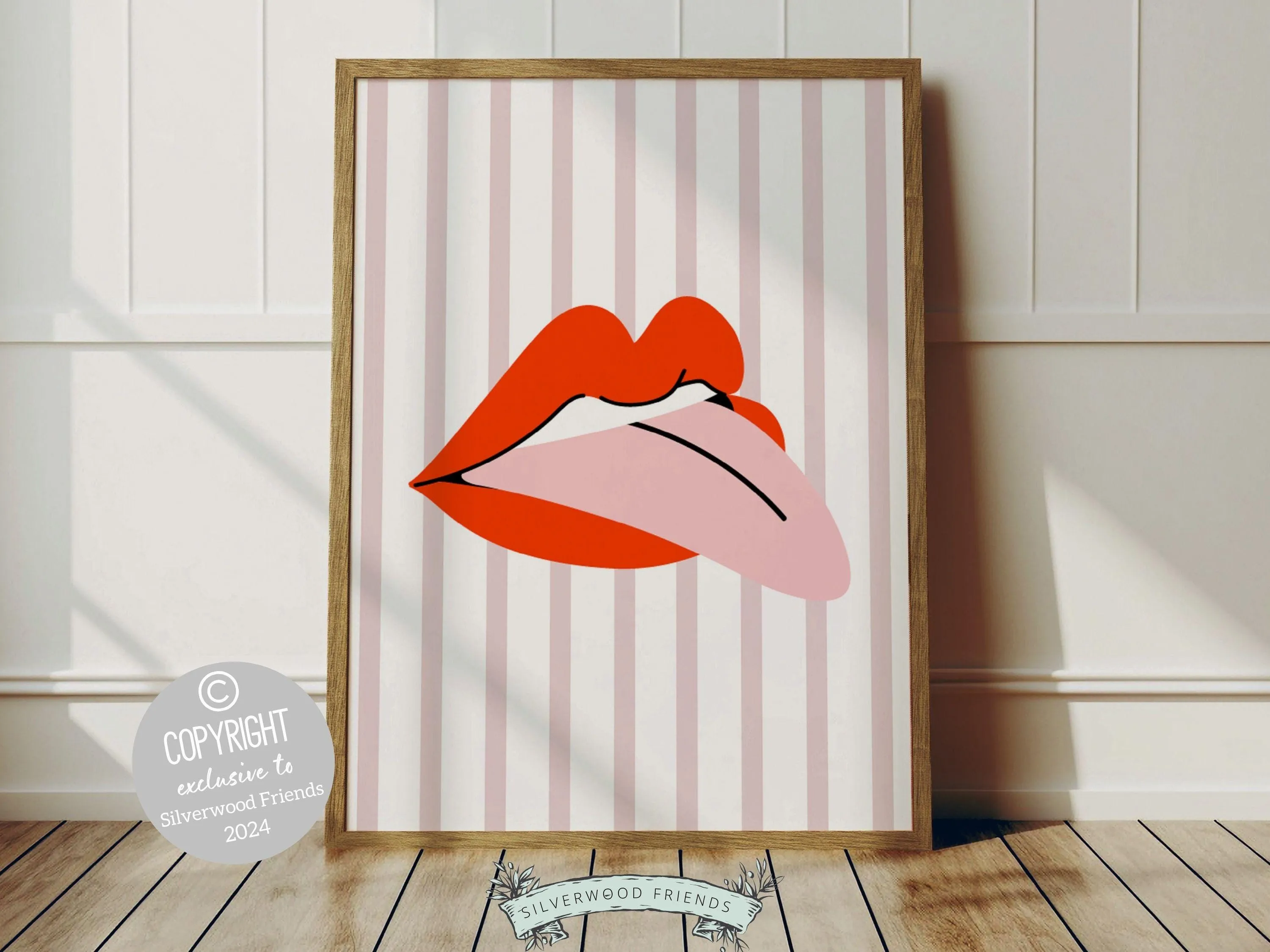 Red Lipstick Lips Print - 003