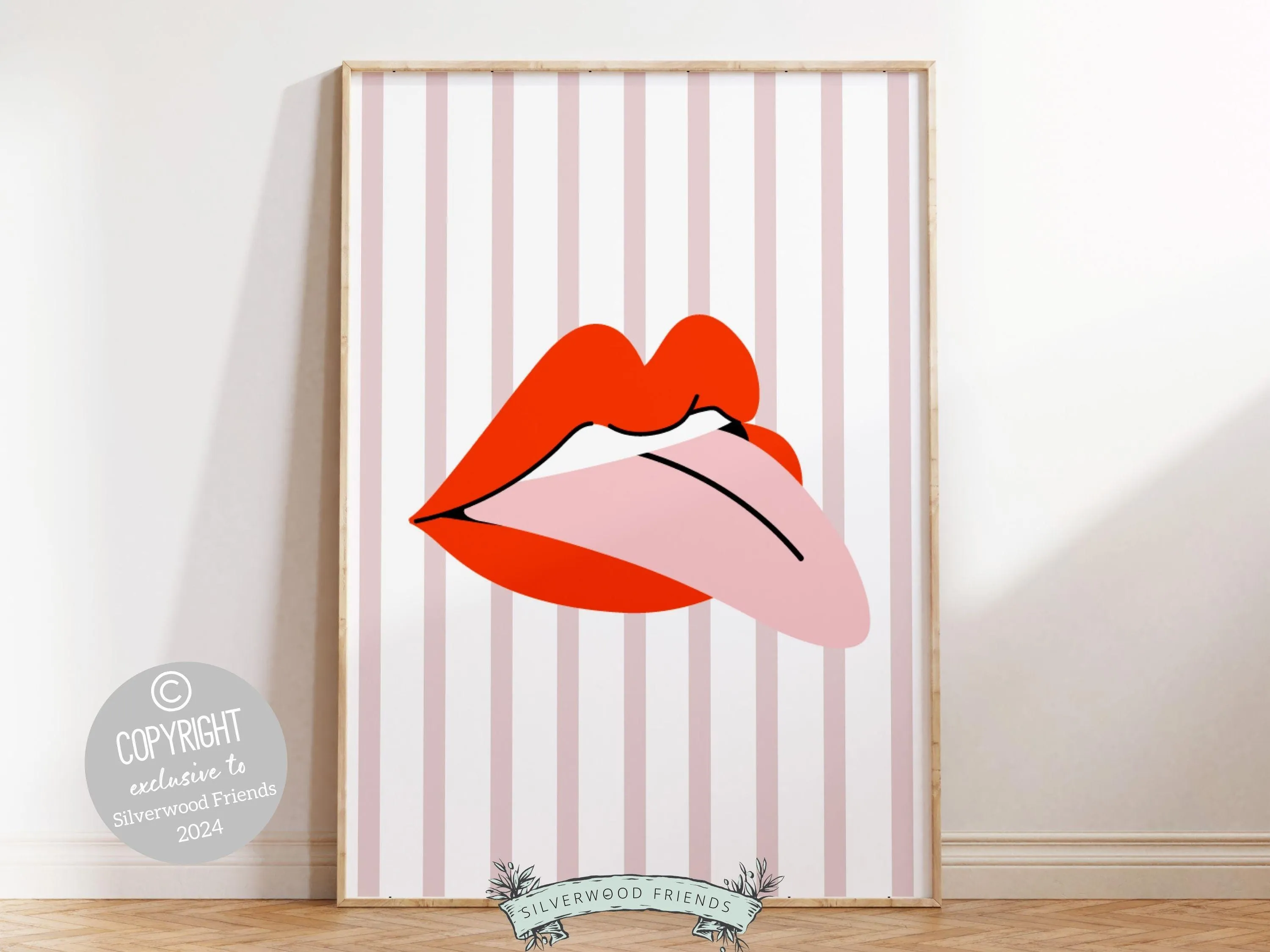 Red Lipstick Lips Print - 003