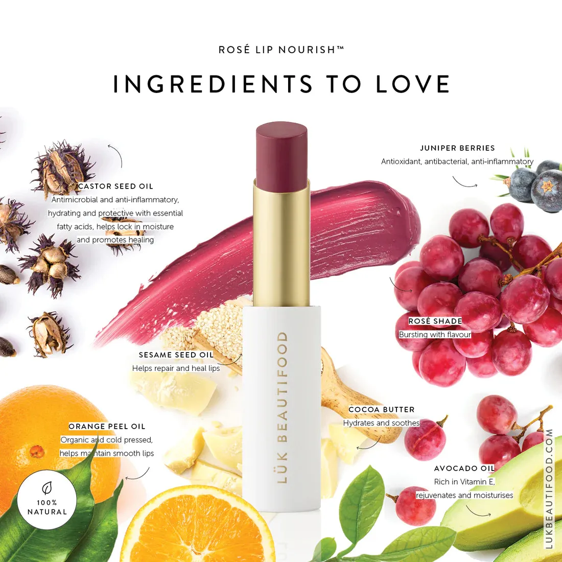 Rose Lip Nourish - 100% Natural