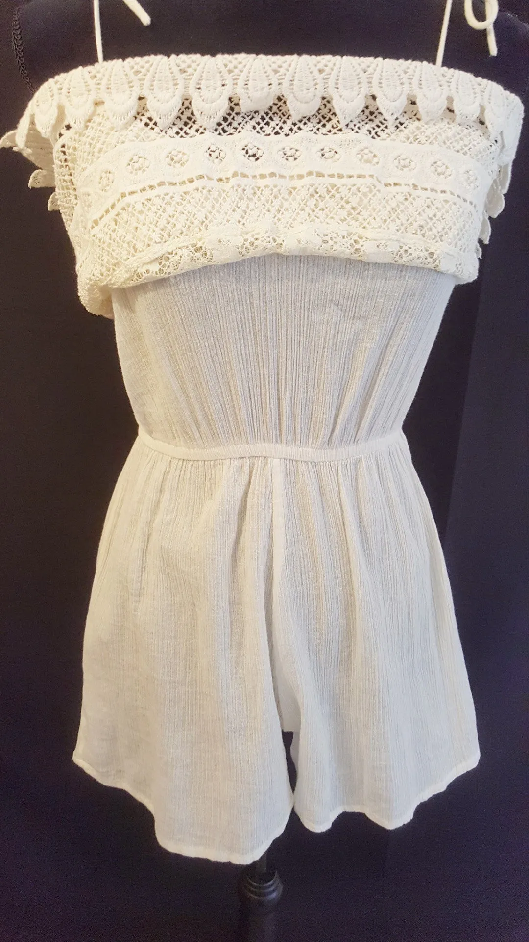 Top Shop Cream Short Romper-New