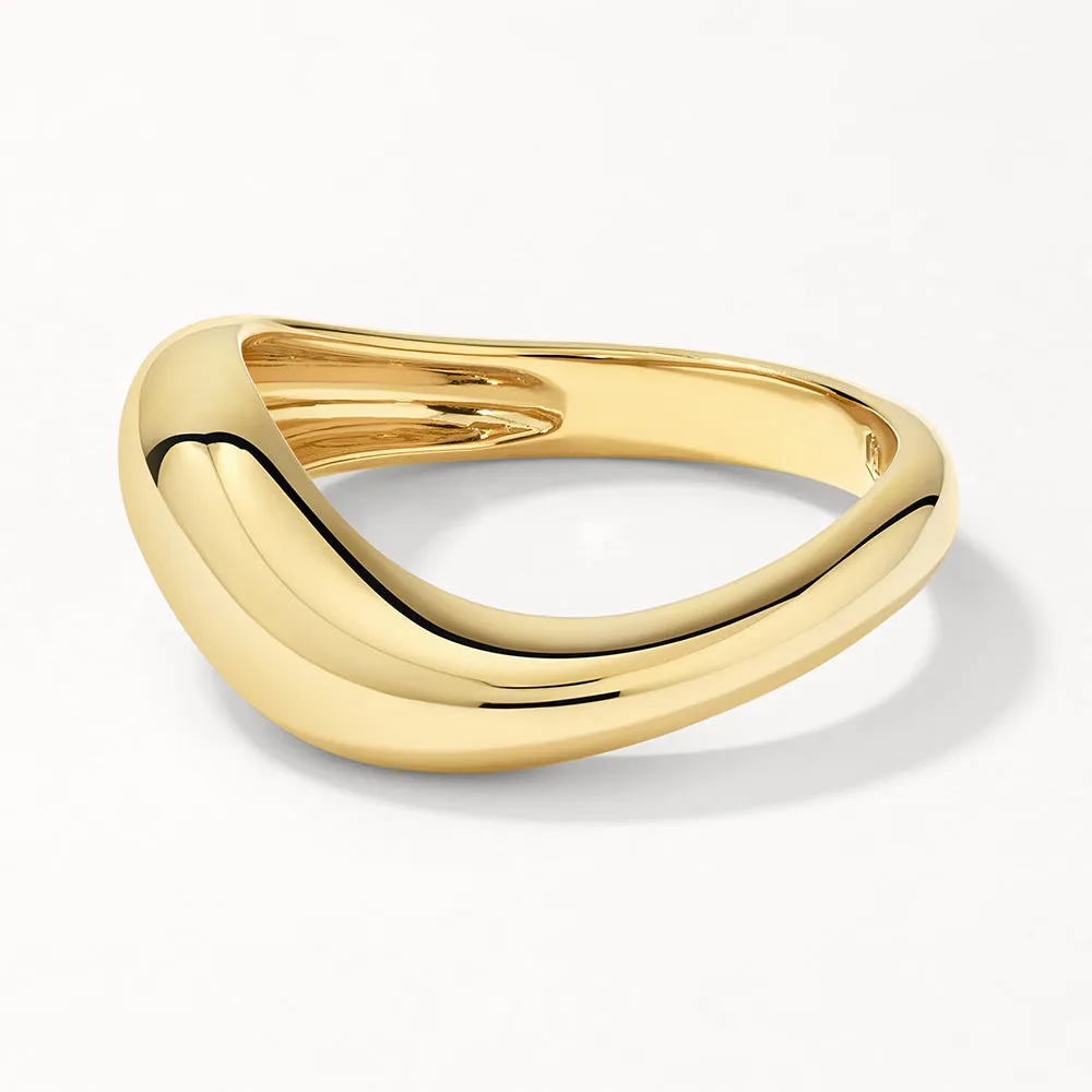 Wave Dome Ring in Gold